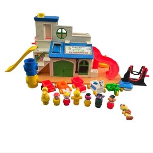 Vintage Fisher Price Play Family Sesame Street Clubhouse Toy Set